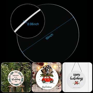 2 Pieces Clear Acrylic Sheet Acrylic Disc Blanks Transparent Round Acrylic Disc Panel 0.08 Inch Thic...