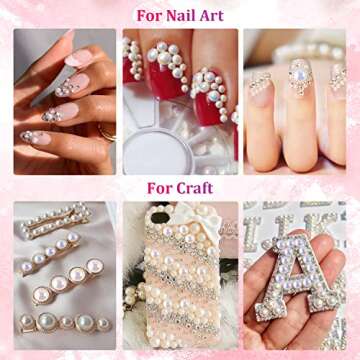 2700 Pcs Flat Back Pearls for Nail Art and Crafts