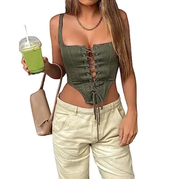 Women Sexy Spaghetti Strap Crop Cami Top for Summer Fashion