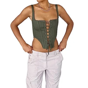 Women Sexy Spaghetti Strap Crop Cami Top for Summer Fashion