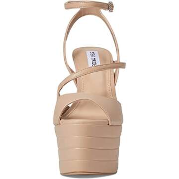 Steve Madden Larssa Blush Stiletto Heel Ankle Strap Peep Toe Heeled Sandals (Blush, 9.5)