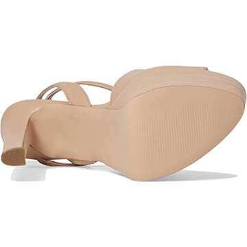 Steve Madden Larssa Blush Stiletto Heel Ankle Strap Peep Toe Heeled Sandals (Blush, 9.5)