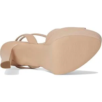 Steve Madden Larssa Blush Stiletto Heel Ankle Strap Peep Toe Heeled Sandals (Blush, 9.5)