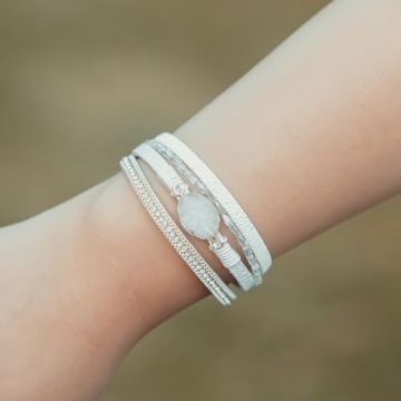 Trendy FANCY SHINY Boho Leather Wrap Bracelet for Women