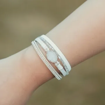 Trendy FANCY SHINY Boho Leather Wrap Bracelet for Women