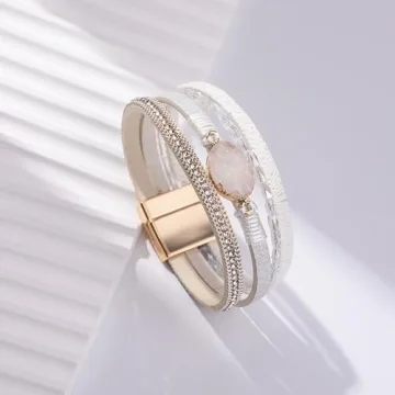 Trendy FANCY SHINY Boho Leather Wrap Bracelet for Women