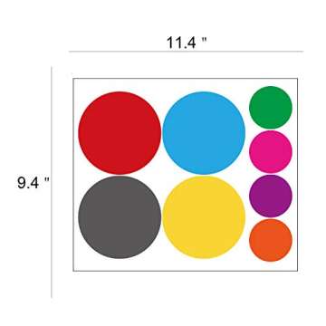 PARLAIM Colorful Polka Dot Wall Stickers for Kids and Nursery (130 Pieces)