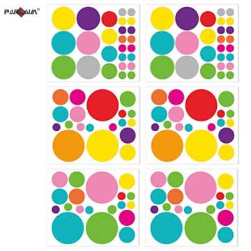 PARLAIM 130-Piece Polka Dot Wall Stickers for Kids