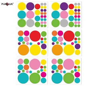 PARLAIM 130-Piece Polka Dot Wall Stickers for Kids