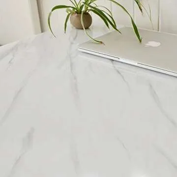 LACHEERY Glossy White Marble Contact Paper 160 x 24 Inch Wide Marble Peel and Stick Countertop Contact Paper Waterproof Removable Marble Wallpaper Self Adhesive Marble Vinyl Wrap for Countertops Desk