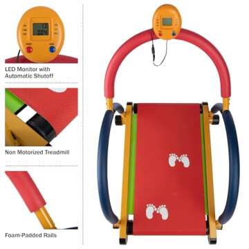 Kids Treadmill - Portable Self Propelled Exercise Equipment for Indoor Fun by Hey Play