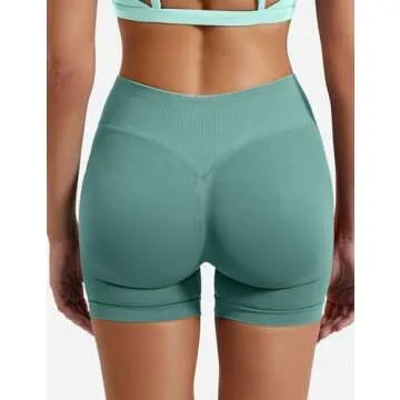 YEOREO Women Workout Gym Shorts - Hidden Scrunch Design