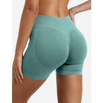 YEOREO Women Workout Gym Shorts - Hidden Scrunch Design