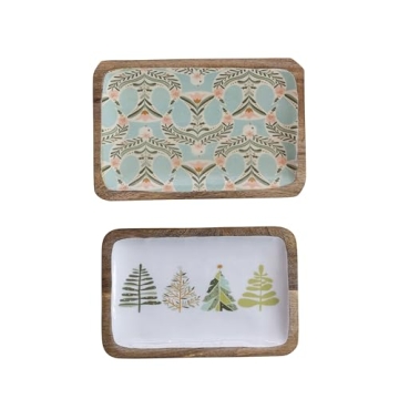 Creative Co-Op Mango Wood Trays Set - Nature-Inspired Design