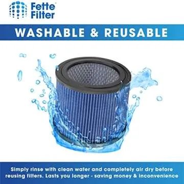 Fette Filter - DXVC4002 High Efficiency Cartridge Filter Replacement Compatible with Compatible with DeWalt DXV04T, DXV05P, DXV05S, DXV08S, DXV06G 4 Gallon Wet/Dry Vacuum Cleaners - Pack of 2