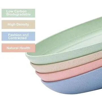 Unbreakable 9 Inch Wheat Straw Plates - Eco-Friendly & Lightweight