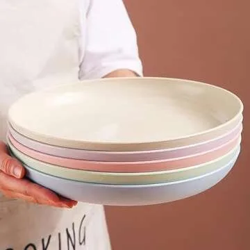 Unbreakable 9 Inch Wheat Straw Plates - Eco-Friendly & Lightweight