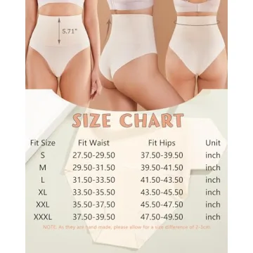 FINETOO High Waisted Tummy Control Underwear for Women