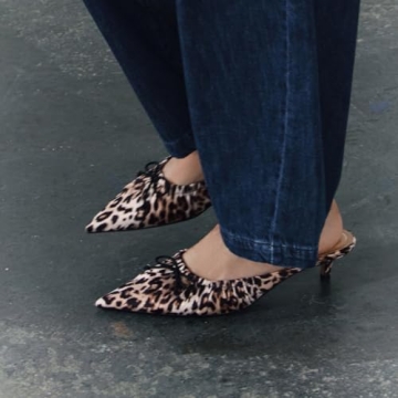 Chic MRKEWUNEY Kitten Heel Bow Mules for Women