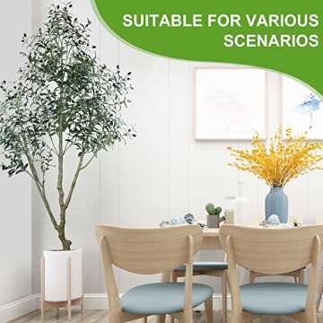 HaiSpring Artificial Olive Tree 7FT (84'') Fake Olive Silk Plant for Home Office Decor Indoor with Green Leaves and Big Fruits with Nearly Nature Wood Trunk