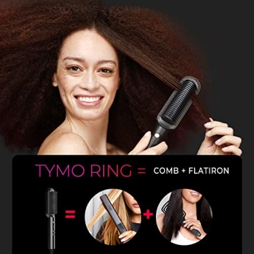 TYMO Ring Hair Straightener Brush - Fast Heating & Dual Voltage