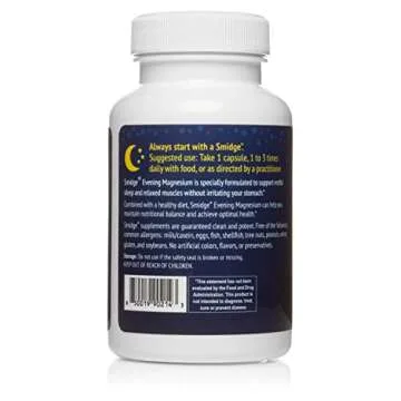 Smidge® Evening Magnesium Capsules, 60 ct. Pure, Non-GMO Magnesium Supplement to Support Rest & Rel...