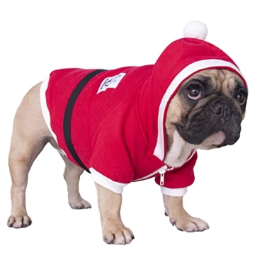 iChoue French Bulldog Santa Costume for Winter Fun