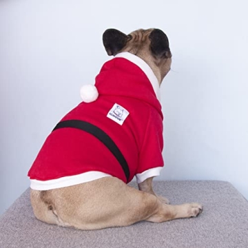iChoue French Bulldog Santa Costume for Winter Fun