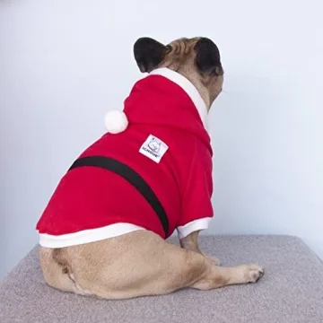 iChoue French Bulldog Santa Costume for Winter Fun