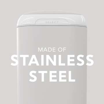 Diaper Genie Select Pail (Grey) is Made of Durable Stainless Steel and Includes 1 Starter Square Refill That can Hold up to 165 Newborn-Sized Diapers.