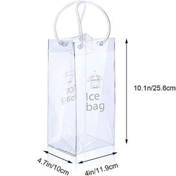 Ice Wine Bag Portable Collapsible Clear Wine Pouch Cooler with Handle for Party, Outdoor, Champagne,...