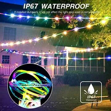 Ollivage LED Rope Lights Outdoor String Light Battery Powered with Remote Control, 8 Modes Color Changing Waterproof LED Strip Light Fairy Light 40Ft for Christmas Party Camping Decoration, 1 P