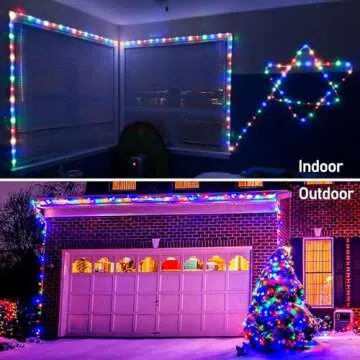 Ollivage LED Rope Lights Outdoor String Light Battery Powered with Remote Control, 8 Modes Color Changing Waterproof LED Strip Light Fairy Light 40Ft for Christmas Party Camping Decoration, 1 P