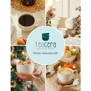 Teocera Jumbo Coffee Mugs Set - Ergonomic Porcelain Design