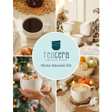 Teocera Jumbo Coffee Mugs Set - Ergonomic Porcelain Design