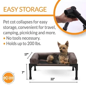 K&H Elevated Dog Bed with Removable Bolster for Comfort