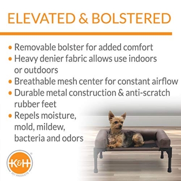 K&H Elevated Dog Bed with Removable Bolster for Comfort