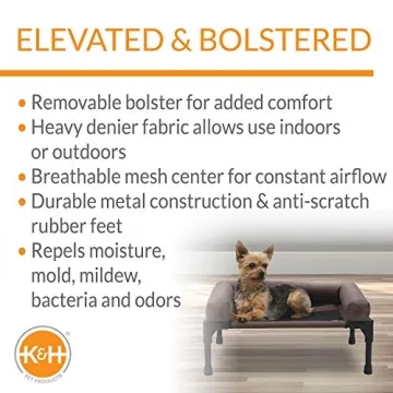 K&H Elevated Dog Bed with Removable Bolster for Comfort