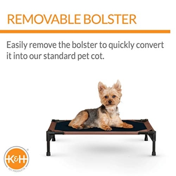 K&H Elevated Dog Bed with Removable Bolster for Comfort