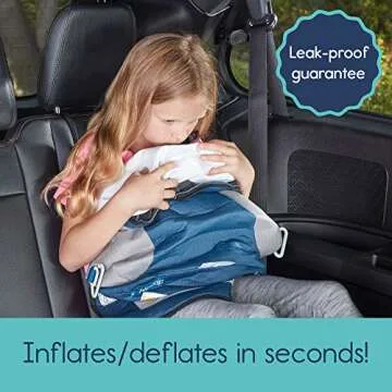 hiccapop UberBoost Inflatable Booster Car Seat for Kids | Travel Friendly