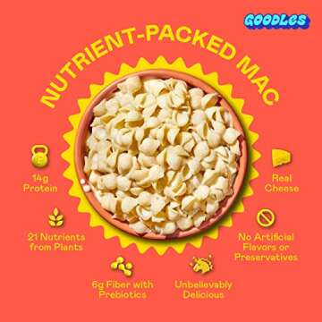 Goodles Shella Good Mac & Cheese 4 Pack, 6oz - 14g Protein, 6g Fiber with Prebiotics, 21 Plant-Based Nutrients and Made w/REAL Cheese! | Clean Label Certified