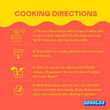 Goodles Shella Good Mac & Cheese 4 Pack, 6oz - 14g Protein, 6g Fiber with Prebiotics, 21 Plant-Based Nutrients and Made w/REAL Cheese! | Clean Label Certified