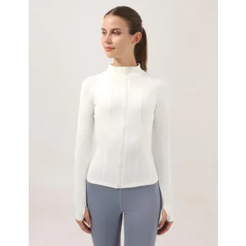 Locachy Women's Slim Fit Full Zip Jacket for Fitness