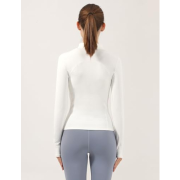 Locachy Women's Slim Fit Full Zip Jacket for Fitness