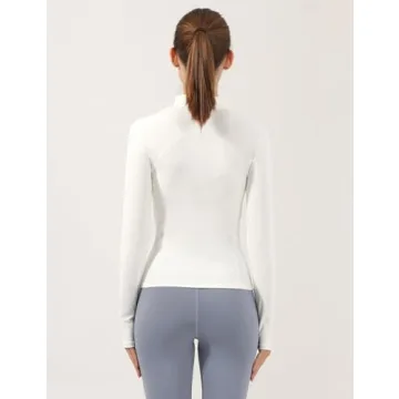 Locachy Women's Slim Fit Full Zip Jacket for Fitness