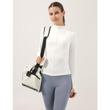 Locachy Women's Slim Fit Full Zip Jacket for Fitness