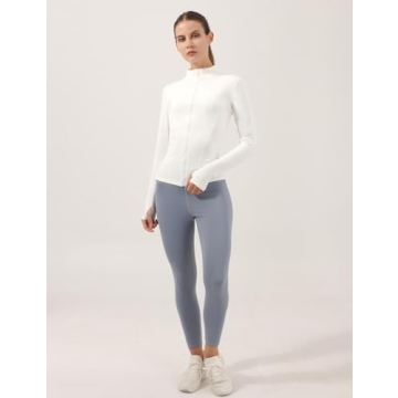 Locachy Women's Slim Fit Full Zip Jacket for Fitness