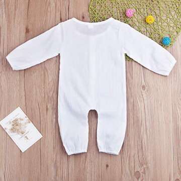 Shop XiaoReddou Solid White Baby Rompers for Summer Fun