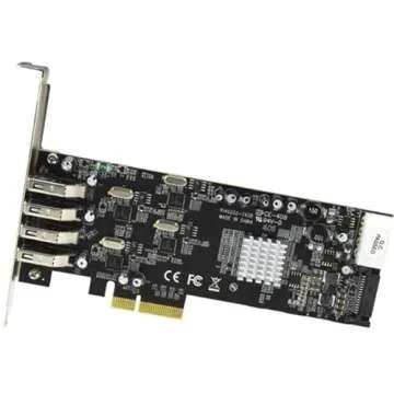 StarTech.com 4 Port USB 3.0 PCIe Card w/ 4 Dedicated 5Gbps Channels (USB 3.2 Gen 1) - UASP - SATA / LP4 Power - PCI Express Adapter Card (PEXUSB3S44V)