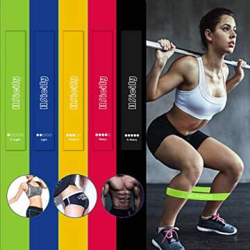 HSicily Resistance Bands for Legs and Butt, Glutes Exercise Bands Set Booty Fitness Belts Hip Workout Bands Anti Slip Elastic for Squat, Thighs Training, Yoga, Strength
